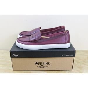 New GH Bass Weejuns Womens 9M Red Leather Penny Loafers Weekend Slip On